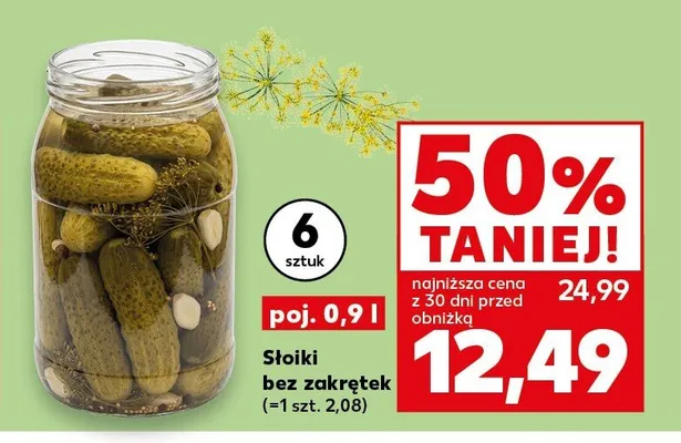 Słoiki bez zakrętek 6-pak 0,9 l promocja w Kaufland