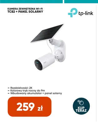 Kamera zewnętrzna Wi-Fi TP-Link TC82 z panelem solarnym promocja w Max Elektro