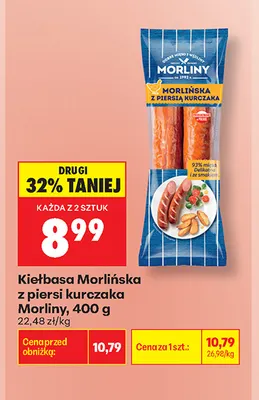 Kiełbasa Morlińska z piersi kurczaka Morliny promocja w Biedronka