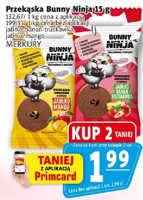 Przekąska owocowa Bunny Ninja jabłko mango promocja w Prim Market