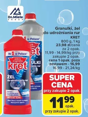 Granulki, żel do udrożniania rur promocja w Carrefour