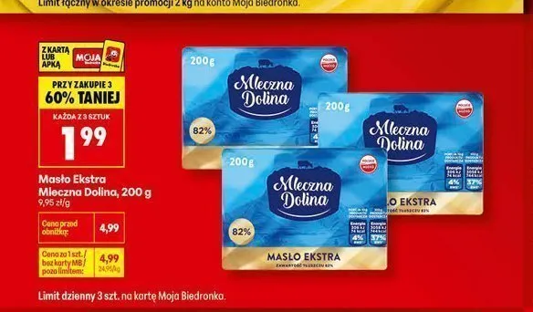 Masło Ekstra Mleczna Dolina promocja w Biedronka