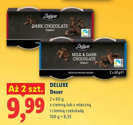 Deser z mleczną i ciemną czekoladą promocja w Lidl