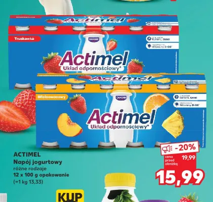 Napój jogurtowy Actimel truskawka 12-pak promocja w Kaufland