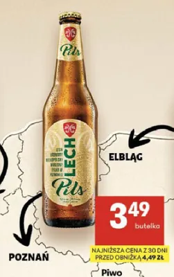 Piwo Lech Pils promocja w Delikatesy Centrum