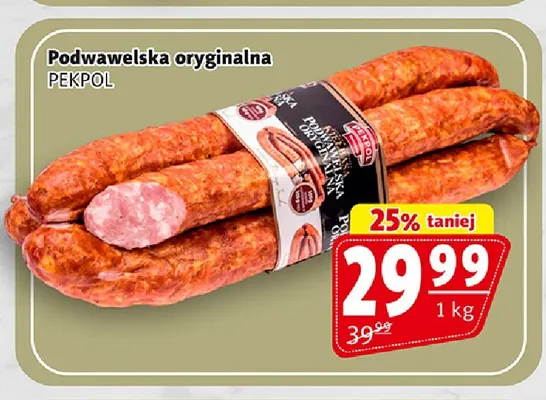 Kiełbasa podwawelska oryginalna Pekpol promocja w Prim Market