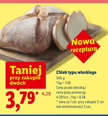 Chleb typu włoskiego promocja w Lidl