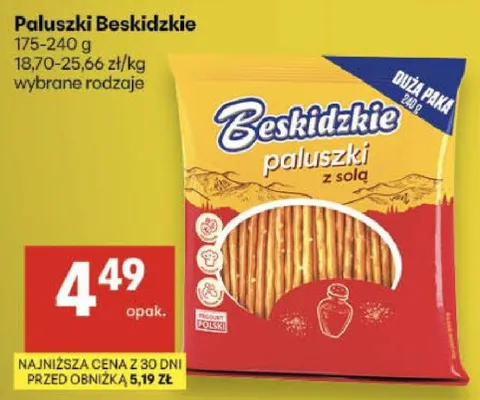 Paluszki Beskidzkie z solą promocja w Delikatesy Centrum