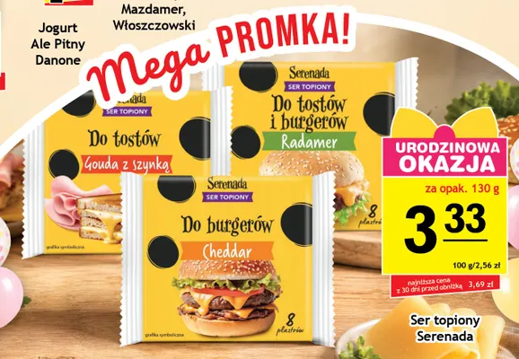Ser topiony w plastrach Serenada Do burgerów Cheddar promocja w Gram Market
