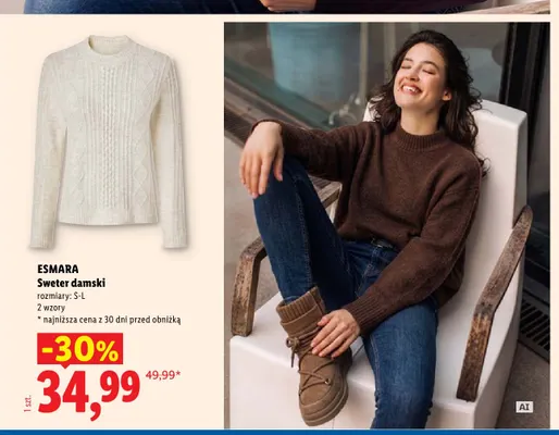 Sweter damski Esmara promocja w Lidl