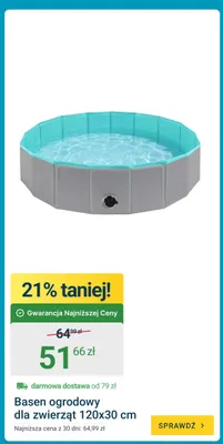 Basen ogrodowy dla zwierząt 120x30 cm promocja w ERLI