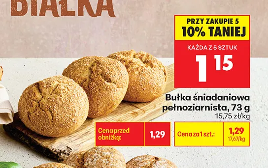 Bułka śniadaniowa pełnoziarnista promocja w Biedronka