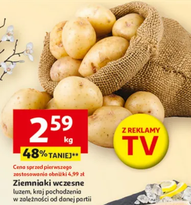 Ziemniaki wczesne, którą pochodzenia w zależności od danej partii promocja w Auchan