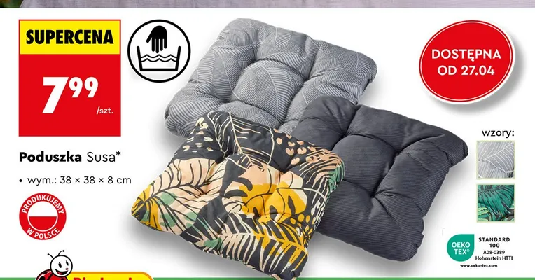 Poduszka Susa 38x38x8cm promocja w Biedronka