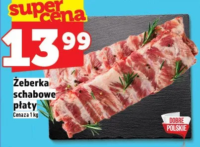 Żeberka schabowe - płaty promocja w TOPAZ