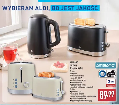 Toster/czajnik retro promocja w Aldi