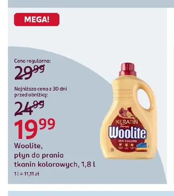Płyn do prania tkanin kolorowych Woolite promocja w Rossmann
