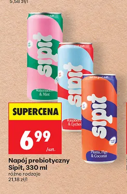 Napój prebiotyczny Sipit Raspberry & Lychee promocja w Biedronka