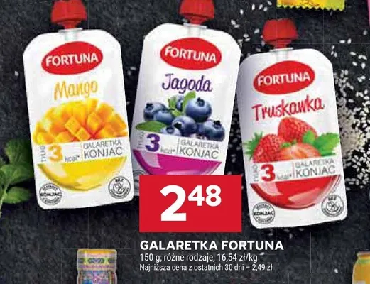 Galaretka Fortuna truskawka promocja w Stokrotka