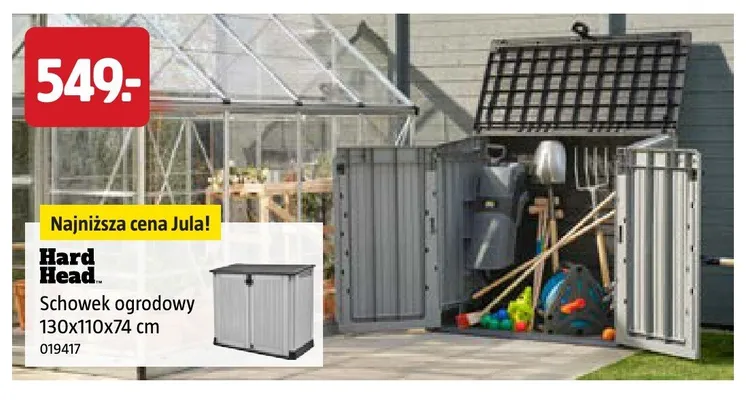 Schowek ogrodowy Hard Head 130x110x74cm promocja w Jula