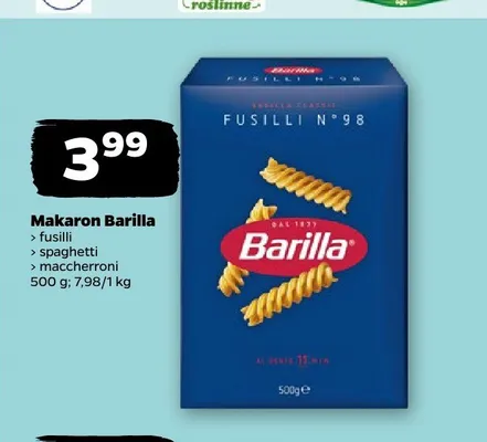 Makaron Barilla spaghetti promocja w Netto