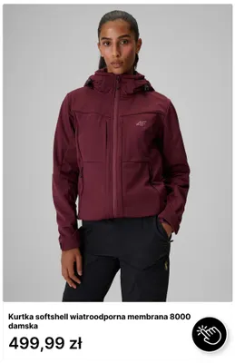 Kurtka softshell wiatroodporna membrana 8000 damska 4F promocja w 4F