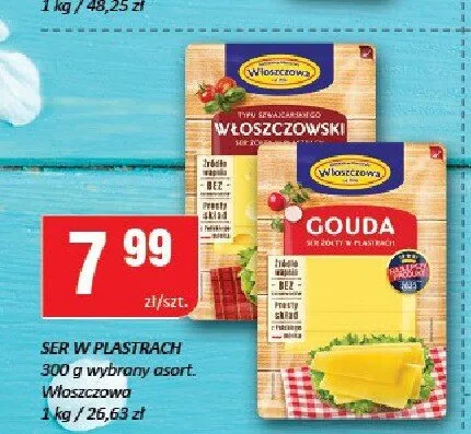 Ser w plastrach Gouda Włoszczowa promocja w Chorten