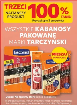 Kabanosy pakowane marki Tarczyński wszystkie promocja w Kaufland