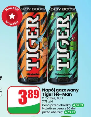 Napój gazowany Tiger He-Man Zielone jabłko promocja w Dino
