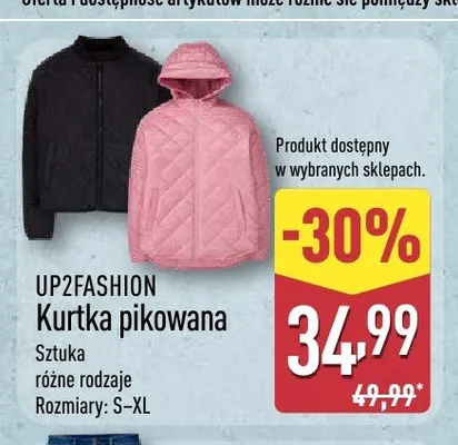 Kurtka pikowana UP2FASHION promocja w Aldi