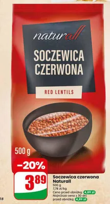 Soczewica czerwona Naturall promocja w Dino