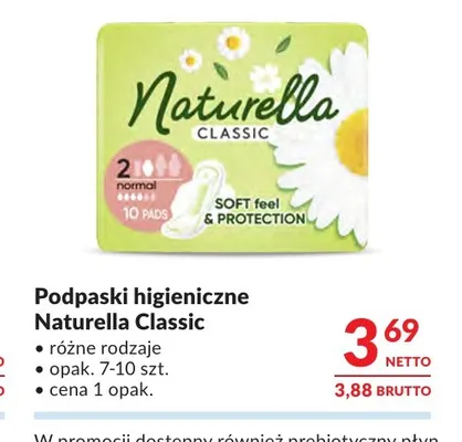Podpaski higieniczne Naturella Classic promocja w Makro