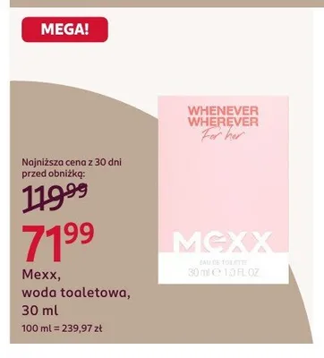 Woda toaletowa Mexx Whenever Wherever For her promocja w Rossmann