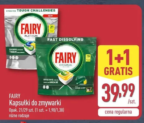 Kapsułki do zmywarki FAIRY promocja w Aldi