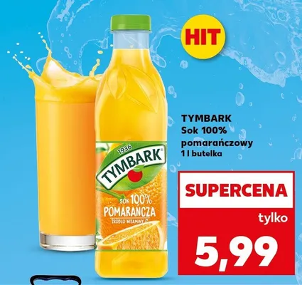 Sok 100% pomarańczowy Tymbark promocja w Kaufland