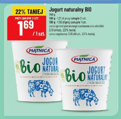 Jogurt naturalny Piątnica BIO promocja w POLOmarket