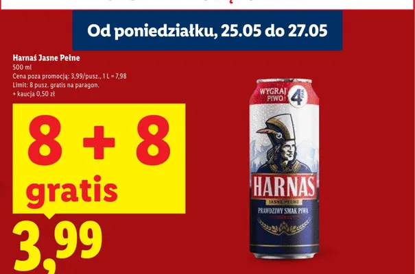 Piwo Harnaś Jasne Pełne promocja w Lidl