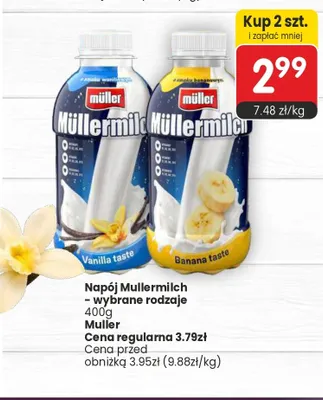Napój Mullermilch Banana taste Müller promocja w Market Point