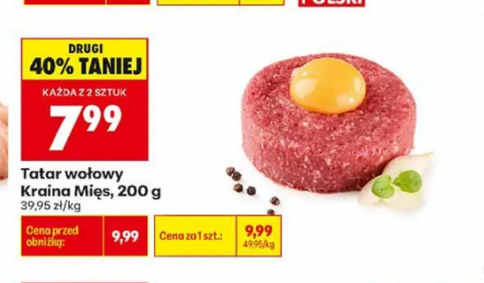 Tatar wołowy Kraina Mięs promocja w Biedronka