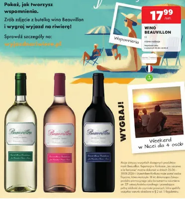 Wino białe półsłodkie Beauvillon Medium Sweet promocja w Stokrotka
