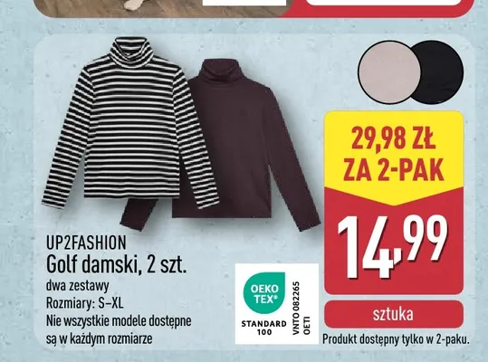 Golf damski 2-pak Up2fashion promocja w Aldi