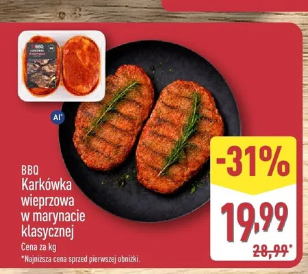 Karkówka wieprzowa w marynacie klasycznej BBQ promocja w Aldi