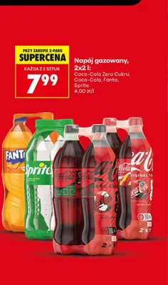 Napój gazowany Coca-Cola Zero Cukru 2-pak 2l promocja w Biedronka