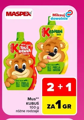 Mus Kubuś banan jabłko promocja w Carrefour