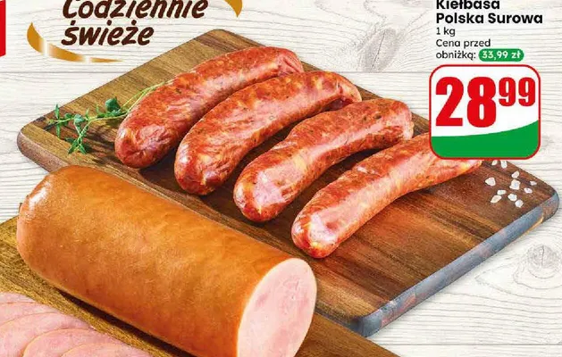 Kiełbasa Polska Surowa AGRO Rydzyna promocja w Dino