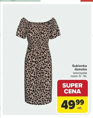 Sukienka damska wzorzysta rozm. S - XL promocja w Carrefour