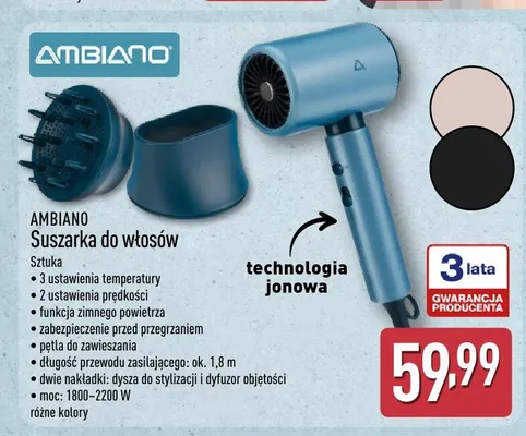 Suszarka do włosów Ambiano promocja w Aldi