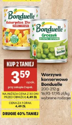 Warzywa konserwowe Bonduelle promocja w Delikatesy Centrum