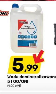 Woda demineralizowana GO/ON! promocja w Bricomarche