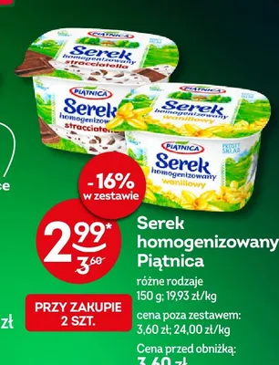 Serek homogenizowany Piątnica stracciatella promocja w Żabka